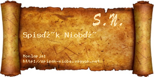 Spisák Niobé névjegykártya